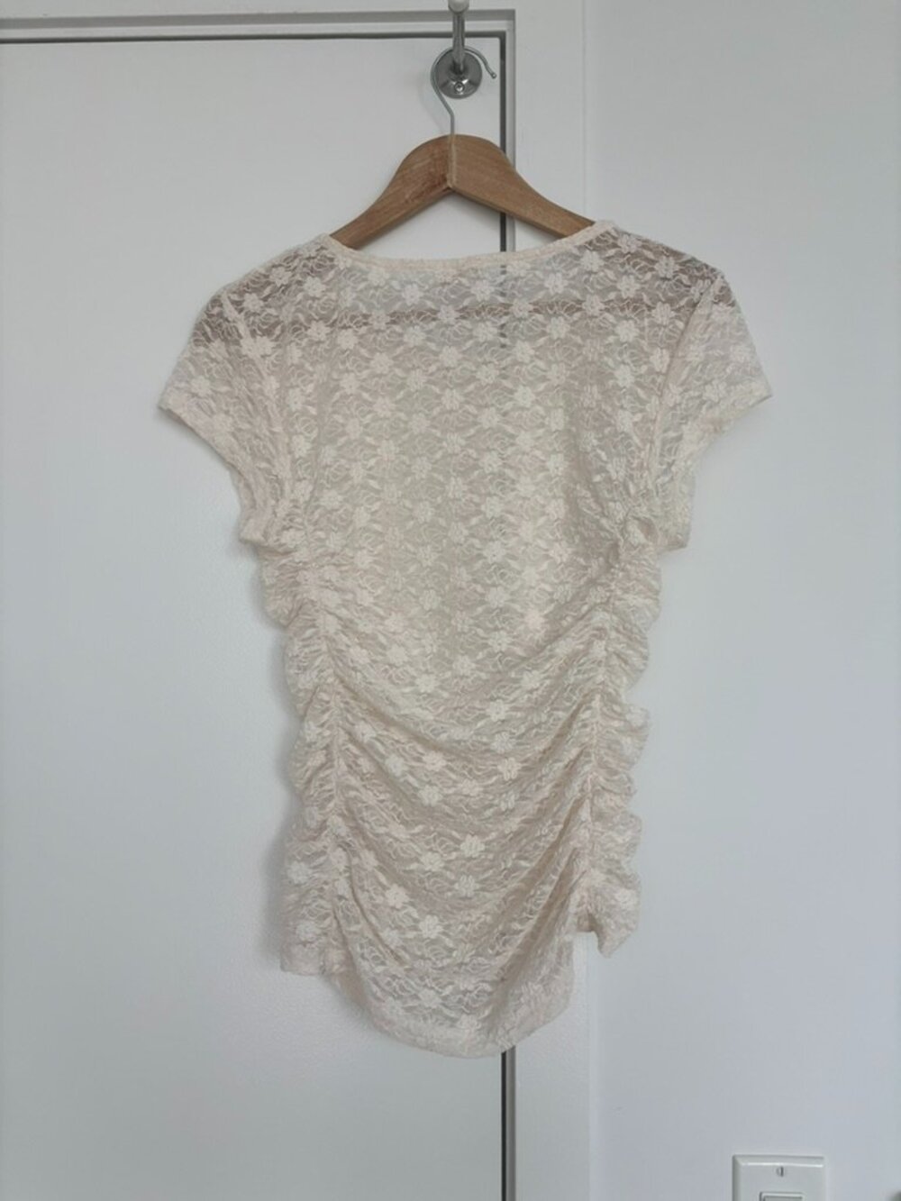 Intimately Free People Lace Ruched Top | Size M | Ivory/Cream - Picture 5 of 5
